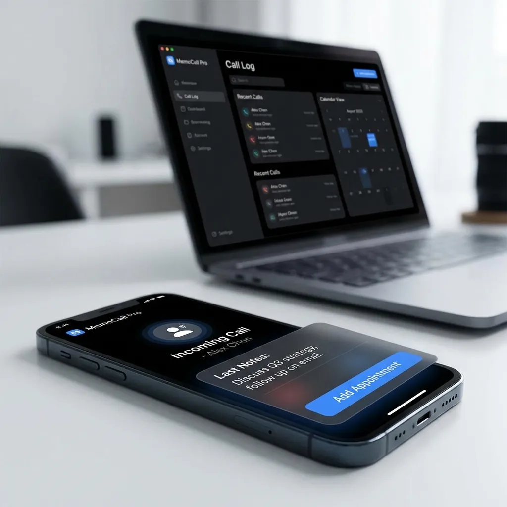 MemoCallPro Interface - Business Call Management App for Android